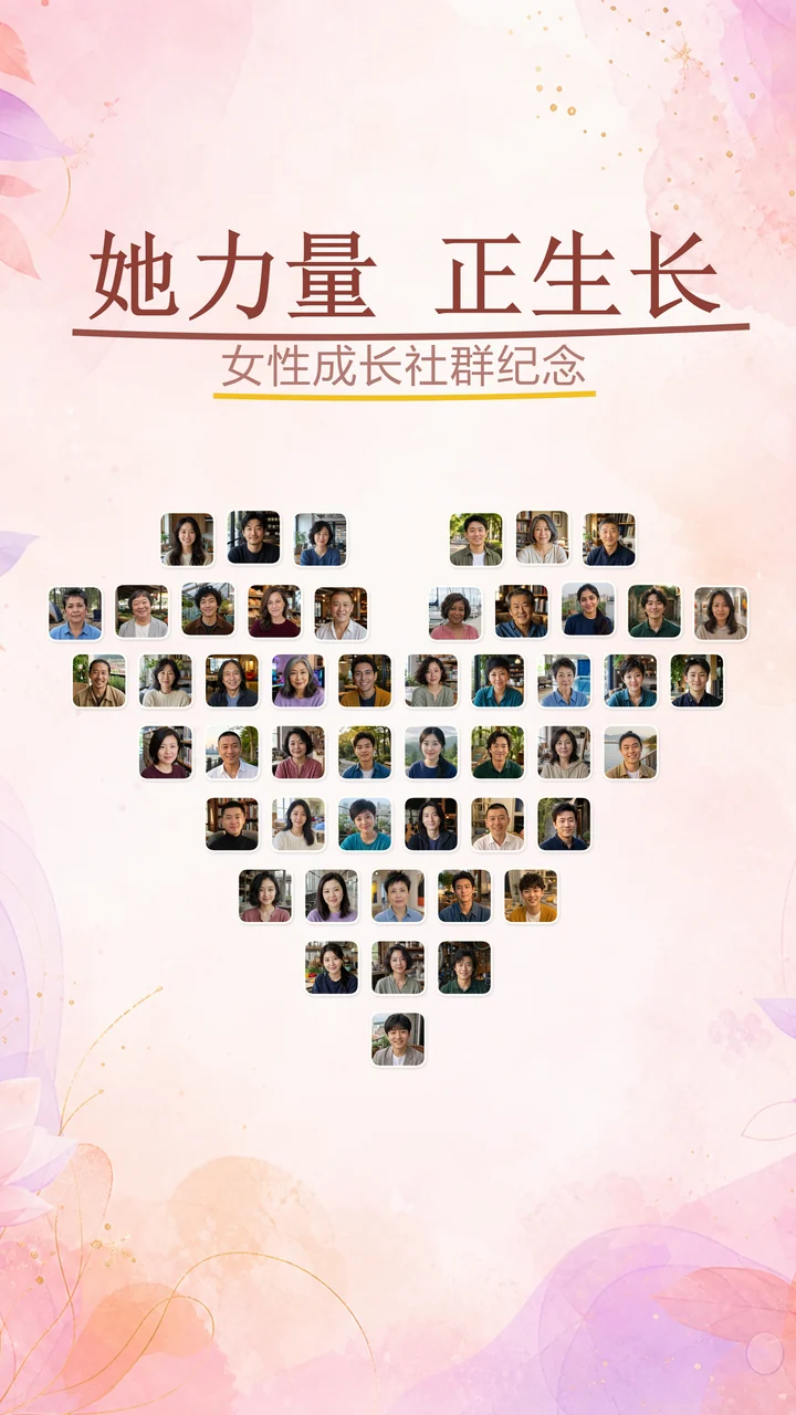 爱心排布女性成长社群群合影